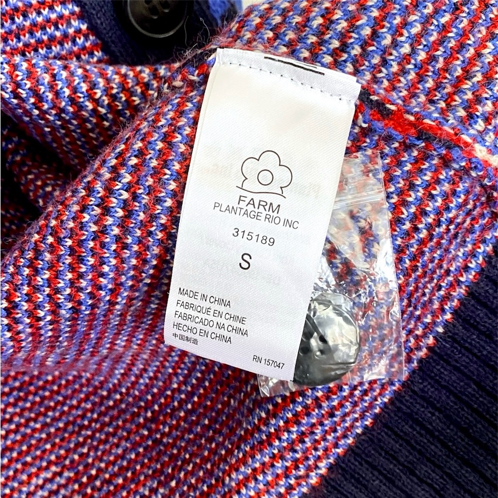 FARM RIO “Mixed Leopards” Spot Cardigan in Blue Multi - Picture 8 of 15